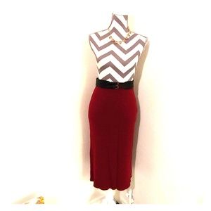 Vintage Wool Midi Skirt